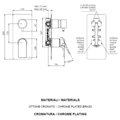 Daniel Ambition mechanische 2-wegomsteller met dichte greep en keramische cartridge 4