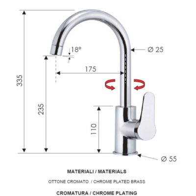 Daniel Ambition keukenmengkraan met draaibare ronde uitloop en dichte greep 15 kleuropties 4