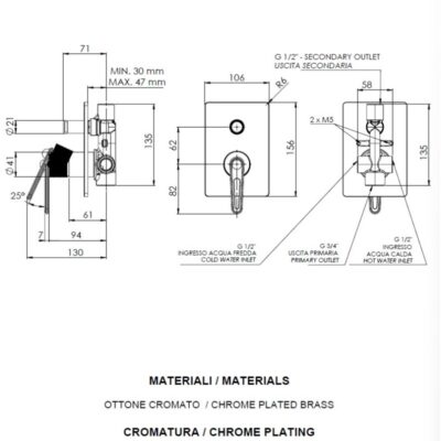 Daniel Brooklyn vintage 2-wegomsteller keramisch 1/2×3/4 drukknop beugelgreep 15 kleuropties 4