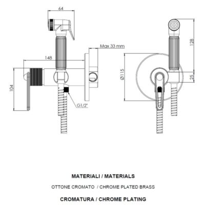 Daniel Brooklyn inbouw bidetmengkraan met beugelgreep en vintage uitstraling 15 kleuropties 4