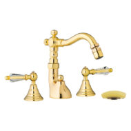 Daniel Crystal Retro 3-gats inbouw bidetmengkraan met Swarovski grepen en antieke uitloop Daniel Crystal Retro 3-gats inbouw bidetmengkraan met Swarovski grepen en antieke uitloop