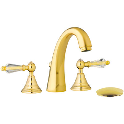 Daniel Crystal Retro 3-gats opbouw wastafelmengkraan met Swarovski grepen 15 kleuropties 6