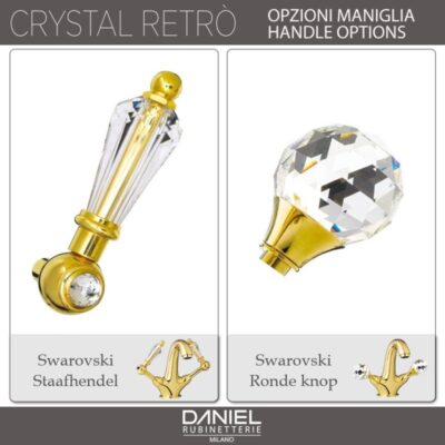 Daniel Crystal Retro tweegreeps bidetmengkraan opbouw met Swarovski grepen en keramisch binnenwerk 8 Daniel Crystal Retro tweegreeps bidetmengkraan opbouw met Swarovski grepen en keramisch binnenwerk 8