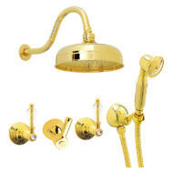 Daniel Crystal Retro opbouw douchemengkraan met Swarovski grepen en keramisch bovendeel Daniel Crystal Retro opbouw douchemengkraan met Swarovski grepen en keramisch bovendeel