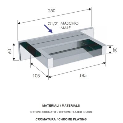 Daniel Cube waterval baduitloop muurmontage vierkant 10cm 15 kleuropties 4