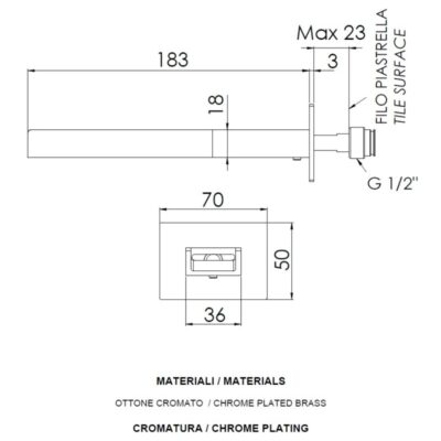 Daniel Cube wandmontage baduitloop 18cm met waterval 15 kleuropties 4