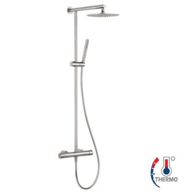 Daniel Design ultra dunne ronde regendouche Ø25cm opbouw inox staal met thermostaat 8