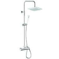 Daniel Design telescopische opbouw regendouche met vierkante hoofddouche 30x30cm 15 kleuropties