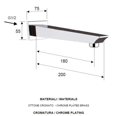 Daniel Diva wandmontage baduitloop vierkant 18cm 15 kleuropties 4