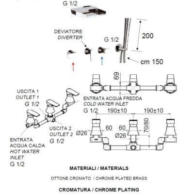 Daniel Diva inbouw badmengkraan met dichte greep en watervaluitloop 15 kleuropties 4
