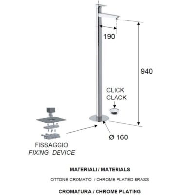 Daniel Diva vrijstaande eengreeps wastafelmengkraan met dichte greep en keramische cartridge 4