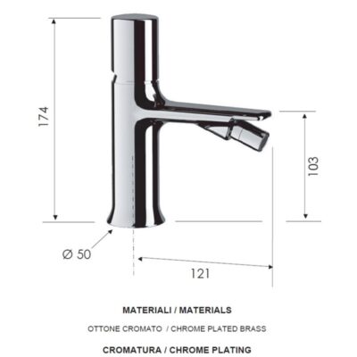 Daniel Fusion eengreeps bidetmengkraan opbouw keramische cartridge 15 kleuropties rond model 4
