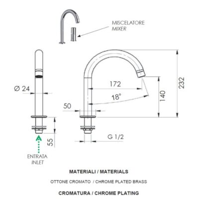 Daniel Fusion eengreeps wastafelmengkraan opbouw 2-gats keramische cartridge 15 kleuropties 4