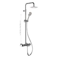 Daniel Fusion telescopische opbouw regendouche Ø30cm ultra dun met baduitloop in Chr en Mzwt Daniel Fusion telescopische opbouw regendouche Ø30cm ultra dun met baduitloop in Chr en Mzwt
