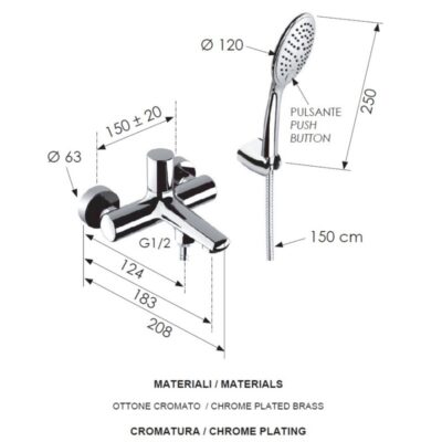 Daniel Fusion eenknops badmengkraan opbouw met knophendel en 15 kleuropties opties 4