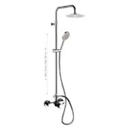 Daniel Fusion telescopische opbouw regendouche met ultra dunne hoofddouche Ø25cm chroom en mat zwart Daniel Fusion telescopische opbouw regendouche met ultra dunne hoofddouche Ø25cm chroom en mat zwart