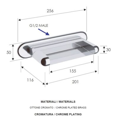 Daniel Fusion wandmontage baduitloop met waterval – 15 kleuropties 4