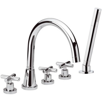 Daniel Jax inbouw badrandmengkraan 5-gats met kruisgreep en keramisch mechanisme 15 kleuropties 5