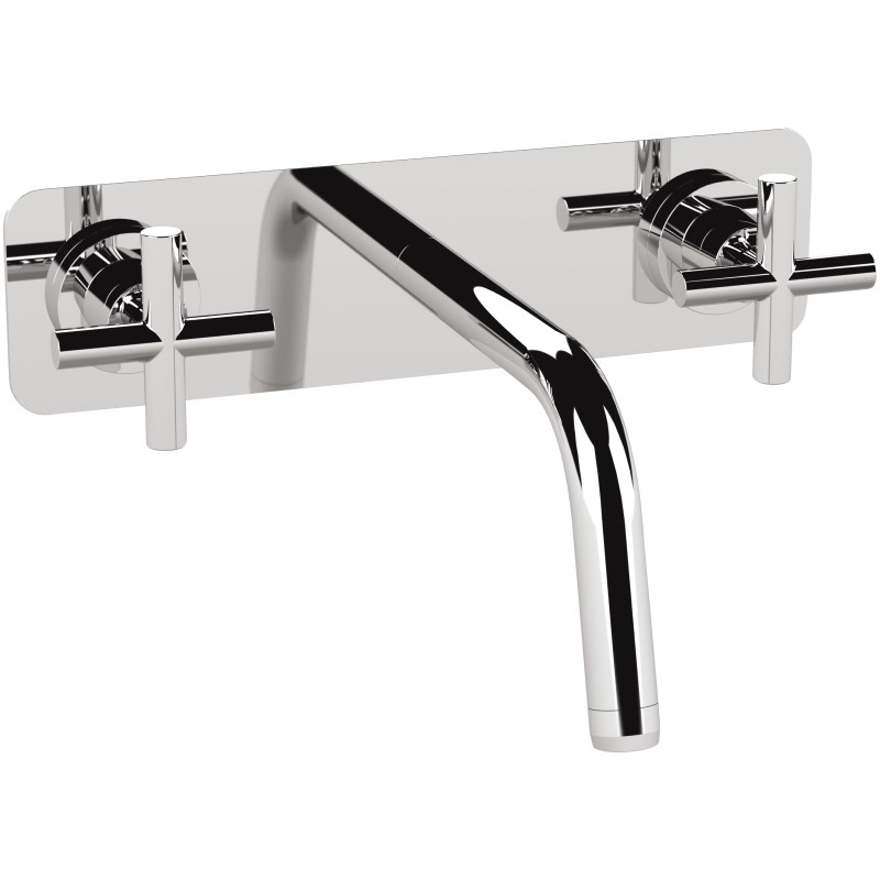 Daniel Jax retro inbouw wastafelmengkraan met kruisgreep en keramisch bovendeel 19cm