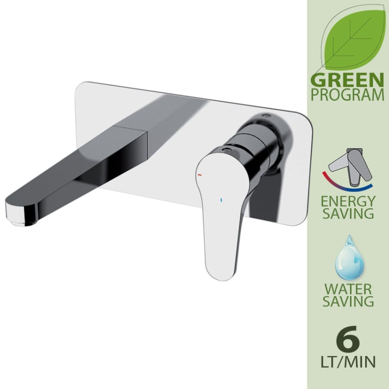 Daniel Omega Green inbouw wastafelkraan 18 cm 15 kleurs 25111116F 15K product afbeelding 0