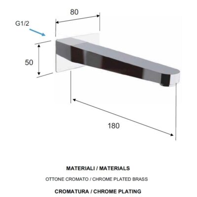 Daniel Omega wandmontage baduitloop 18cm vierkant met 15 kleuropties 4