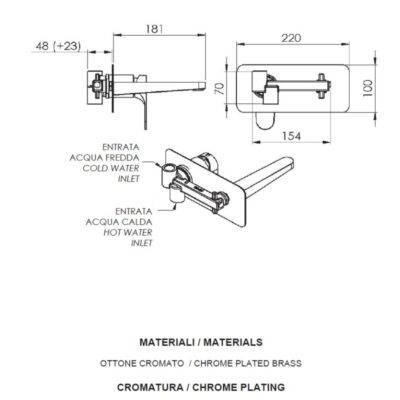 Daniel Omega inbouw wastafelmengkraan met vleugelgreep en keramische cartridge 15 kleuropties 4