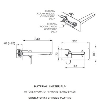 Daniel Omega inbouw mengkraan 23cm met vleugelgreep en keramische cartridge 15 kleuropties 4
