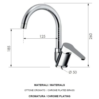Daniel Omega eengreeps keukenmengkraan met draaibare ronde uitloop en keramische cartridge 15 kleuropties 4
