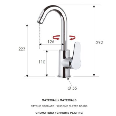 Daniel Omega keukenmengkraan met draaibare ronde uitloop en vleugelgreep 15 kleuropties 4