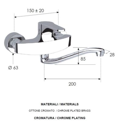 Daniel Omega muurmengkraan met draaibare J-uitloop en keramische cartridge 15 kleuropties 4