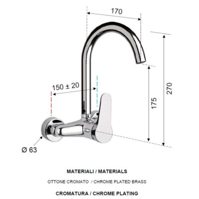Daniel Omega muurmengkraan met draaibare uitloop en keramische cartridge 15 kleuropties 4