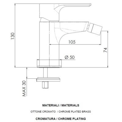 Daniel Reflex opbouw bidetmengkraan met dichte greep en keramische cartridge 15 kleuropties 4