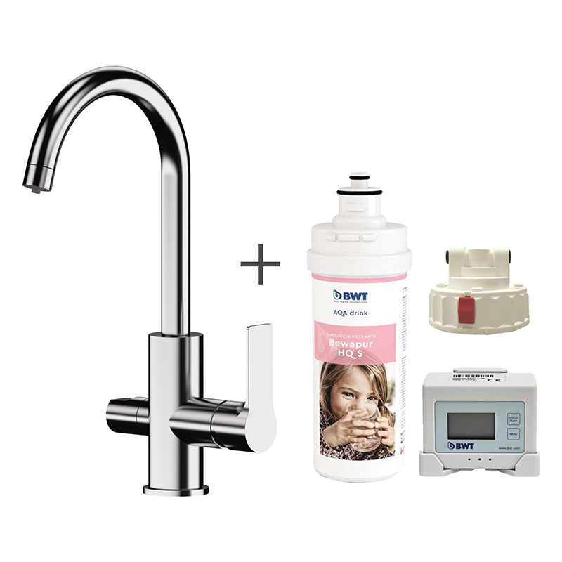 Daniel Reflex filtermengkraan met BWT filter en dichte greep voor gefilterd water chroom