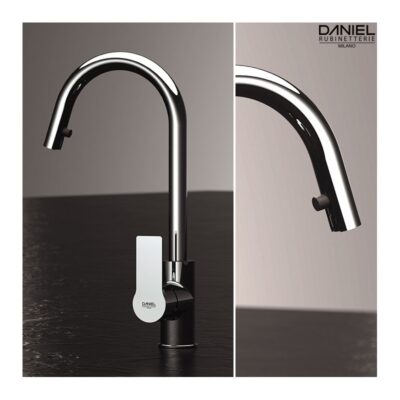 Daniel Reflex keukenmengkraan met ronde uitloop draai- en uittrekbaar keramische cartridge 6