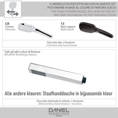 Daniel Reflex eengreeps badmengkraan opbouw met keramische cartridge en 15 kleuropties opties 5