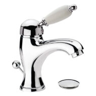 Daniel Retro tweegreeps wastafelmengkraan met hendel en keramisch bovendeel laag model 15 kleuropties Daniel Retro tweegreeps wastafelmengkraan met hendel en keramisch bovendeel laag model 15 kleuropties