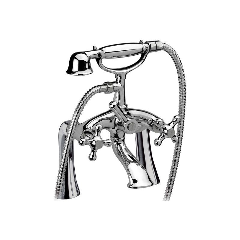 Daniel Revival tweegreeps badrandmengkraan opbouw 2-gats met kruisgrepen en keramische onderdelen