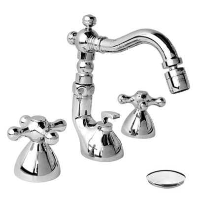 Daniel Revival 3-gats inbouw bidetmengkraan met kruisgreep en antieke uitloop 15 kleuropties 5