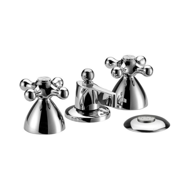 Daniel Revival inbouw bidetmengkraan met kruisgreep en keramisch bovendeel 15 kleuropties