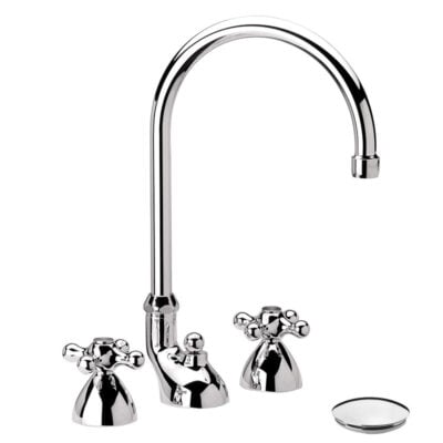 Daniel Revival 3-gats opbouw wastafelmengkraan met kruisgreep en keramisch bovendeel 5