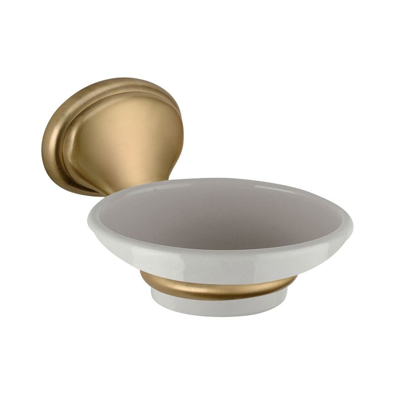 Daniel Revival wandmontage keramische zeepschaal luxe met messing houder 15 kleuropties 3