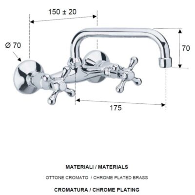 Daniel Revival muurmengkraan met draaibare U-uitloop en keramische bediening 15 kleuropties 4