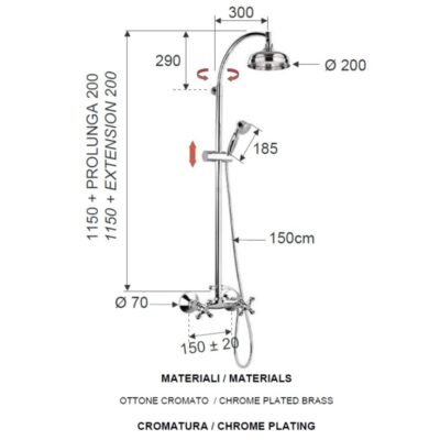 Daniel Revival tweeknops bad douchesysteem klassiek met keramische bovendeel en 15 kleuropties opties 4