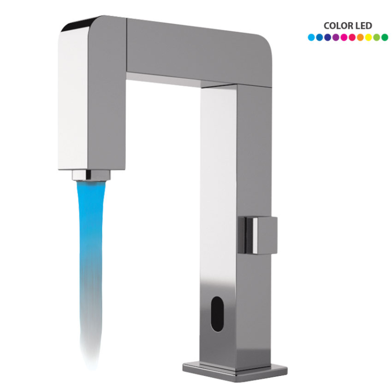 Daniel Sensor Colour elektronische wastafelmengkraan met kleurindicatie en haakse uitloop 3