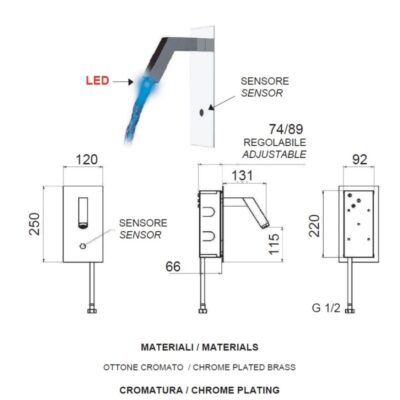 Daniel Sensor Colour inbouw elektronische wastafelmengkraan met kleurverandering chroom 10 Daniel Sensor Colour inbouw elektronische wastafelmengkraan met kleurverandering chroom 10