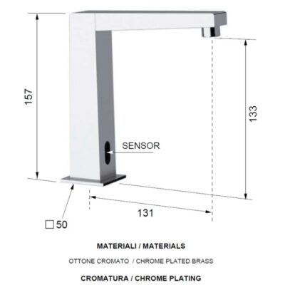 Daniel Sensor elektronische wastafelmengkraan met bewegingssensor – vierkant chroom – IPX5 16 Daniel Sensor elektronische wastafelmengkraan met bewegingssensor – vierkant chroom – IPX5 16