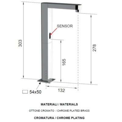 Daniel Sensor elektronische wastafelmengkraan opbouw vierkant chroom met bewegingssensor 12 Daniel Sensor elektronische wastafelmengkraan opbouw vierkant chroom met bewegingssensor 12