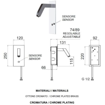 Daniel Sensor inbouw elektronische wastafelmengkraan vierkant chroom met bewegingssensor 10 Daniel Sensor inbouw elektronische wastafelmengkraan vierkant chroom met bewegingssensor 10