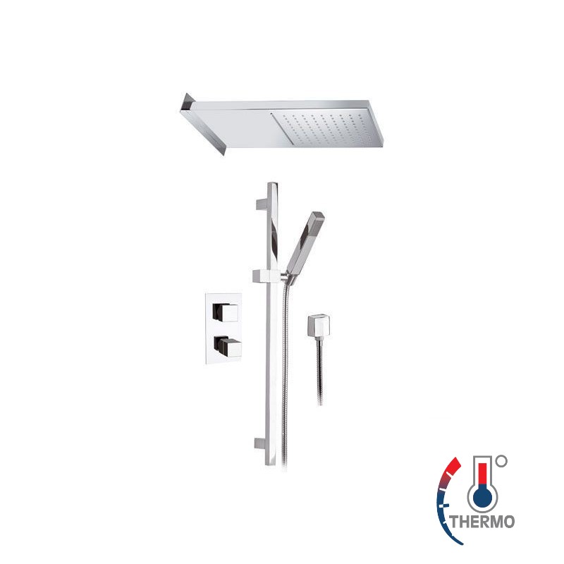 Daniel Skyline inbouw regendouche met watervaluitloop – thermostatisch – messing – chroom