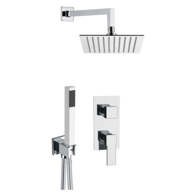 Daniel Skyline inbouw regendouche 30x30cm ultra dun met mechanische omsteller chroom matzwart 7